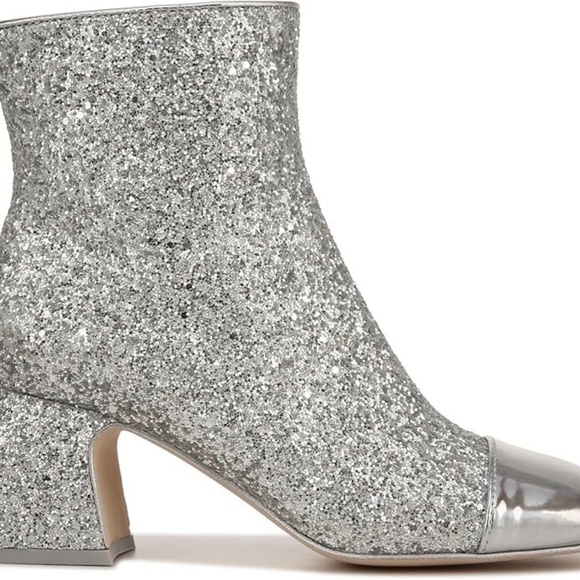 New Circus NY by Sam Edelman Women's Osten Ankle Boot Bootie Silver Glitter NIB - Picture 5 of 11